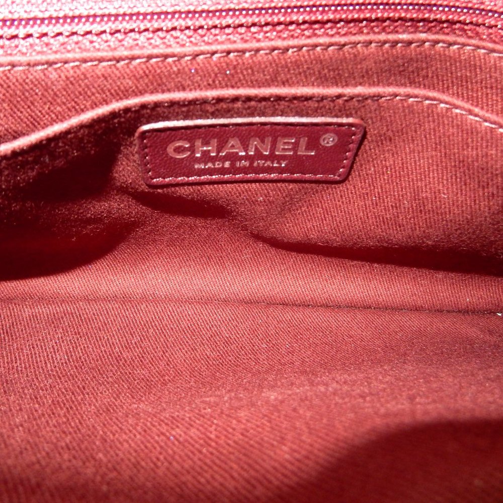 CHANEL METALLIC BROWN CLUTCH W/ RED LINING! WOW! - Picture 11 of 11